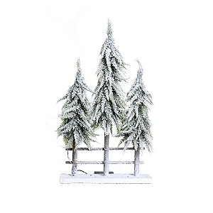 Pinheiro de Natal Triplo com Led Verde e Branco