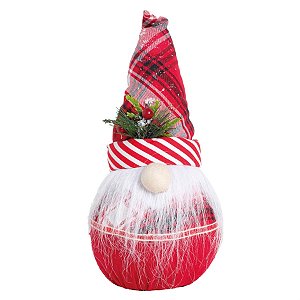 Enfeite Kringle Xadrez Vermelho e Preto e Branco