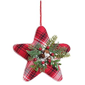 Estrela Xadrez com Arranjo Vermelho e Preto