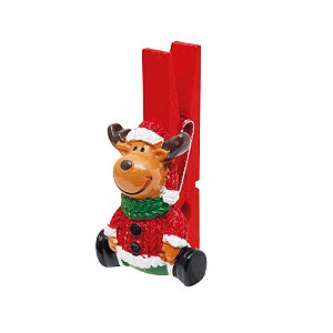 Prendedor Rena Vermelho - 6 Un