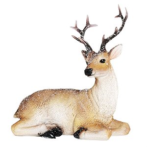 Rena de Natal Deitada Marrom M 18cm