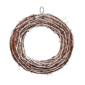 Guirlanda em Rattan Marrom e Branco 35cm