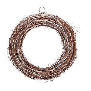 Guirlanda em Rattan Marrom e Branco 42cm