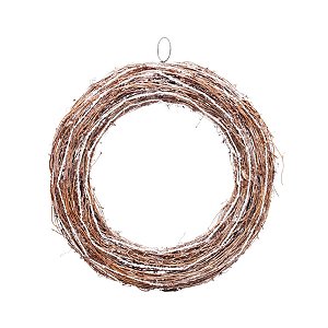 Guirlanda em Rattan Marrom e Branco 48cm