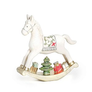 Cavalo de Balanço em Resina com Presentes Colorido P - 3 Unidades