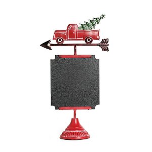 Placa Caminhão com Pinheiro Preto e Vermelho