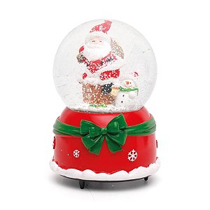 Globo Papai Noel Chaminé com Boneco Vermelho e Verde G