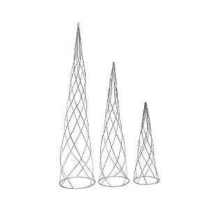 Cone com Led Trabalhado Prata P / M / G - 3 Un