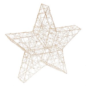 Estrela com Led Trabalhada Ouro 40cm