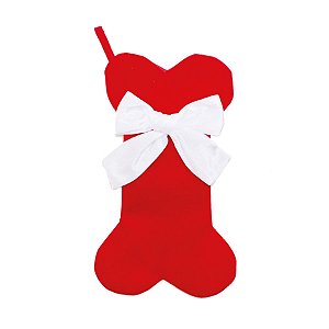 Enfeite para Porta - Osso Xadrez Borda Branca Vermelho e Branco