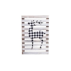 Quadro Rena Xadrez Cru e Branco e Preto