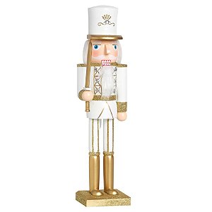 Soldado de Chumbo com Espada 38cm (Quebra - Nozes) Dourado / Branco