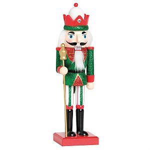 Soldado de Chumbo com Lança 25cm (Quebra - Nozes) Verde e Vermelho