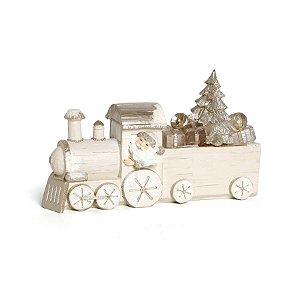 Trêm com Led com Noel e Pinheiro Marfim