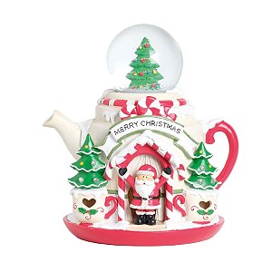 Bule com Led / Noel e Globo de Neve Verde Bandeira e Vermelho - 1 Unidade