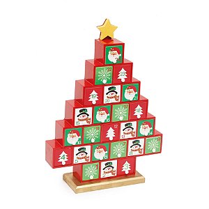 Calendario Natalino Pinheiro Verde e Vermelho