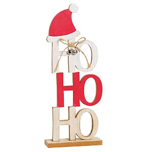 Decorativo Hohoho com Gorro Cru e Vermelho e Branco - 3 Un