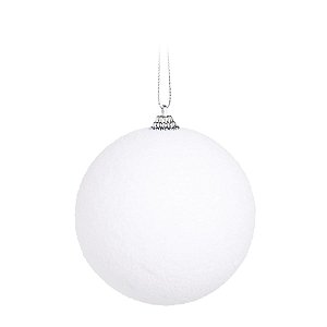 Bola de Natal Nevada Branco 8cm - 6 Un