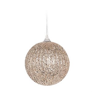 Bola de Natal Glitter Chá 8cm - 6 Un