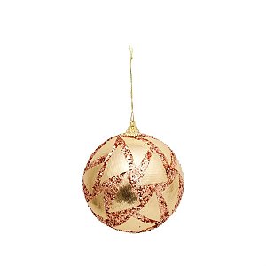 Bola de Natal Triângulos Rosê Gold e Dourado 10cm - 4 Un
