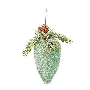 Enfeite para Pendurar - Pinha Verde Hortelã - 3 Un
