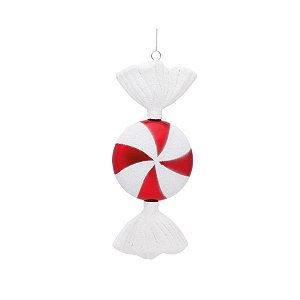 Enfeite para Pendurar - Bala Vermelho e Branco 17cm - 6 Un