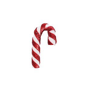 Enfeite Candy Cane Vermelho e Branco 10cm - 1 Un