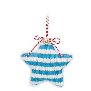 Enfeite para Pendurar - Estrela de La Azul e Branco e Vermelho - 1 Un
