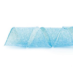 Fita de Natal Juta Lisa Azul Claro 6,3cmx9,14m - 1 Unidade