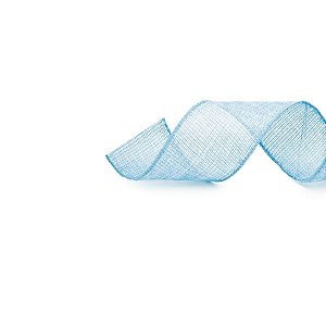 Fita de Natal Juta com Fios Metalizados Azul e Prata 6,3cmx9,14m - 1 Unidade