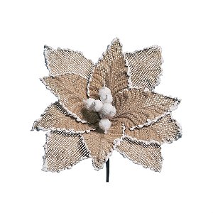 Flor Natural e Branco (Flores Cabo Curto) - 6 Un