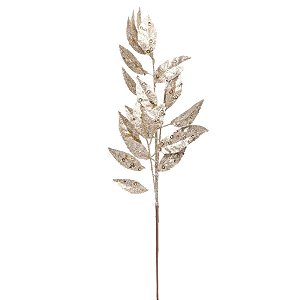 Galho Folhas Glitter Ouro (Galhos Grandes) - 1 Un