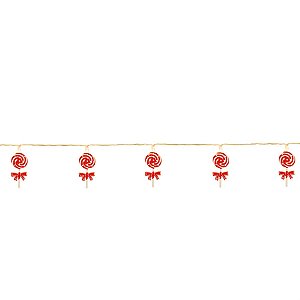 Iluminação de Natal - Pisca Pisca com Pirulito 20 Leds Incolor e Clara 100cm 2 Pilha AA