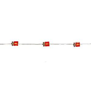 Pisca Pisca com 20 Leds Presentes Vermelho Cordão Incolor 2,20m 2 Pilha AA