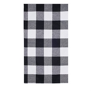 Caminho de Mesa Xadrez Branco e Preto 140X40 - 1 Unidade