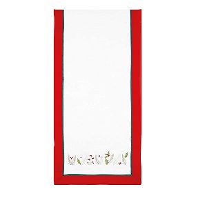 Caminho de Mesa Azevinho Branco e Vermelho e Verde 40X180 - 1 Unidade