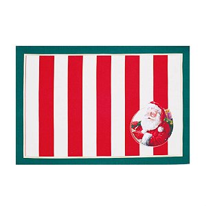 Lugar Americano Noel e Listras Vermelho e Nude / Verde - 4 Un