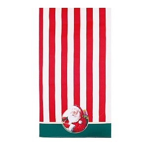 Caminho de Mesa Noel e Listras Vermelho e Nude / Verde