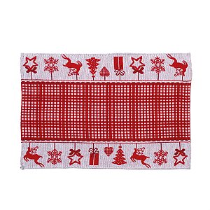 Lugar Americano Natalino Vermelho e Branco - 4 Un