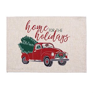 Lugar Americano Caminhonete Bege e Vermelho e Verde Bandeira - 4 Un