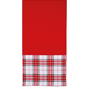 Caminho de Mesa Xadrez Vermelho e Branco