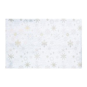 Toalha de Mesa Natal Quadrada Flocos de Neve Branco e Dourado 220X220
