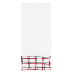 Caminho de Mesa Borda Xadrez Branco e Vermelho e Verde 33X180