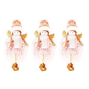 Enfeite para Pendurar Anjo Rosa Claro - 1 Un