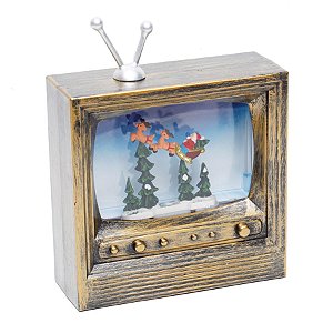 Enfeite Tv com Led Marrom e Clara 3 AA (Lant e Fig com Água)