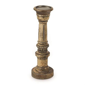 Castiçal em Madeira Natural - M 15x15x47