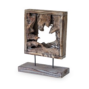 Quadro em Madeira Retângular Aberto com Pé