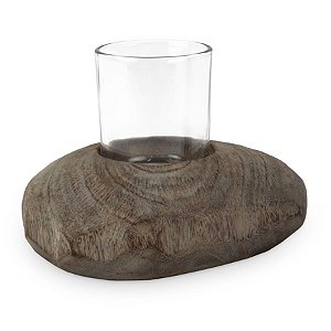 Porta Vela em Madeira com Base - G