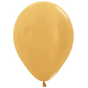 Balão Latex Metal Dourado 15" / 23cm - 25 Un