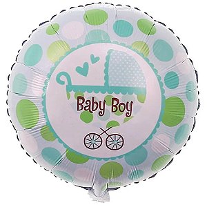 Balão Metalizado Redondo Baby Boy 18" / 45cm